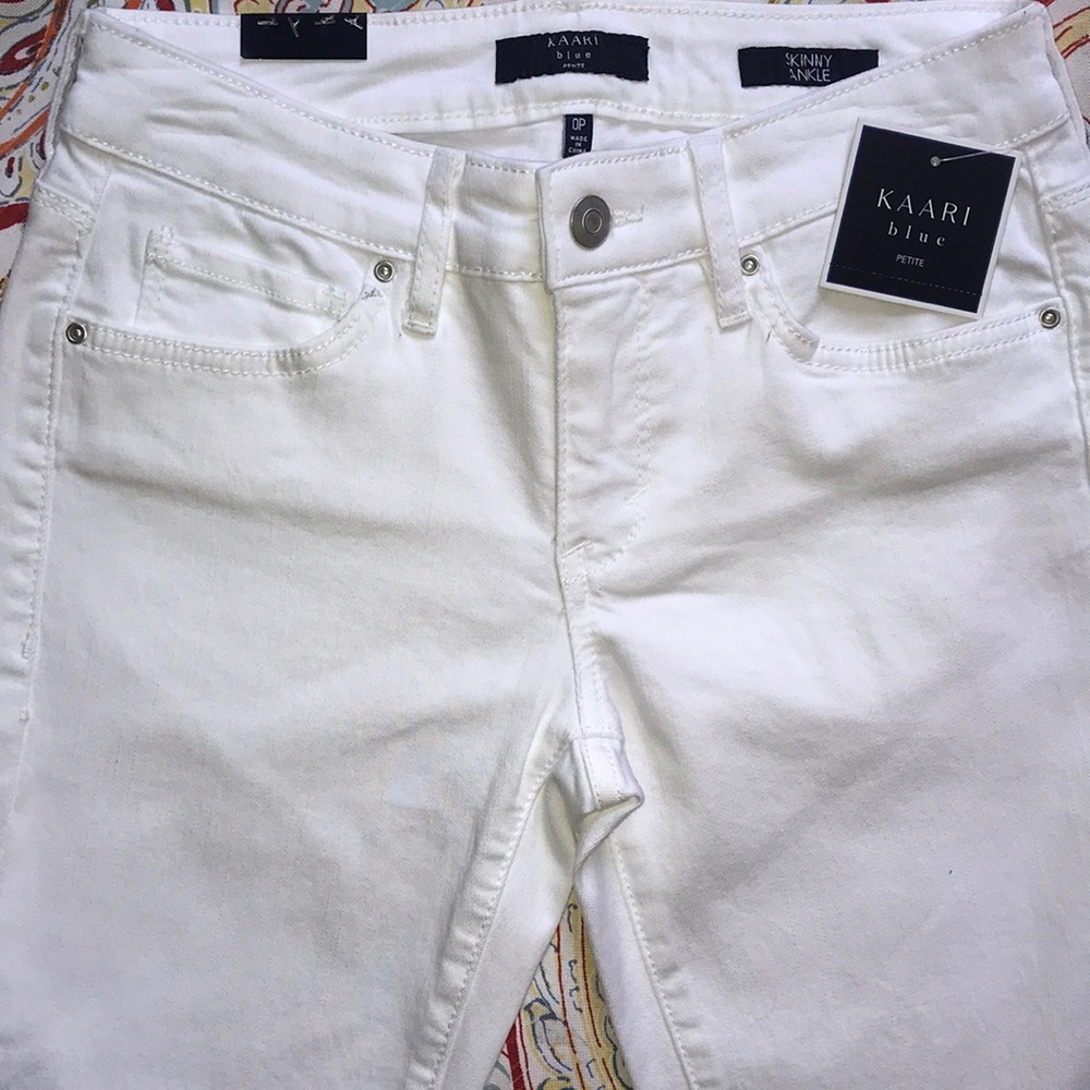 NWT KAARI BLUE White Skinny Ankle Jeans 0P, 2P - Picture 3 of 7